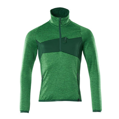 Fleece trui met microfleece jack met korte rits