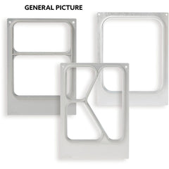 Drie zwarte Duni GmbH-cassettes DF10/20 met frame voor PP/M BK-menubakjes van 1085 ml (3 vakken) worden tegen een witte achtergrond afgebeeld met het opschrift „ALLGEMEINES BILD” in een overzichtelijke Gastronorm-opstelling.