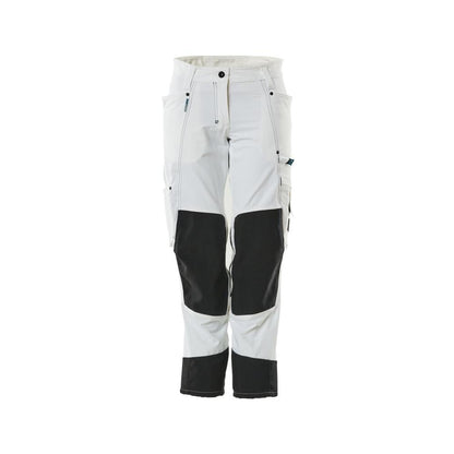 Pantalon avec poches genoux, femme, pantalon diamant, blanc