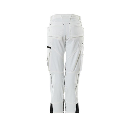 Pantalon avec poches genoux, femme, pantalon diamant, blanc