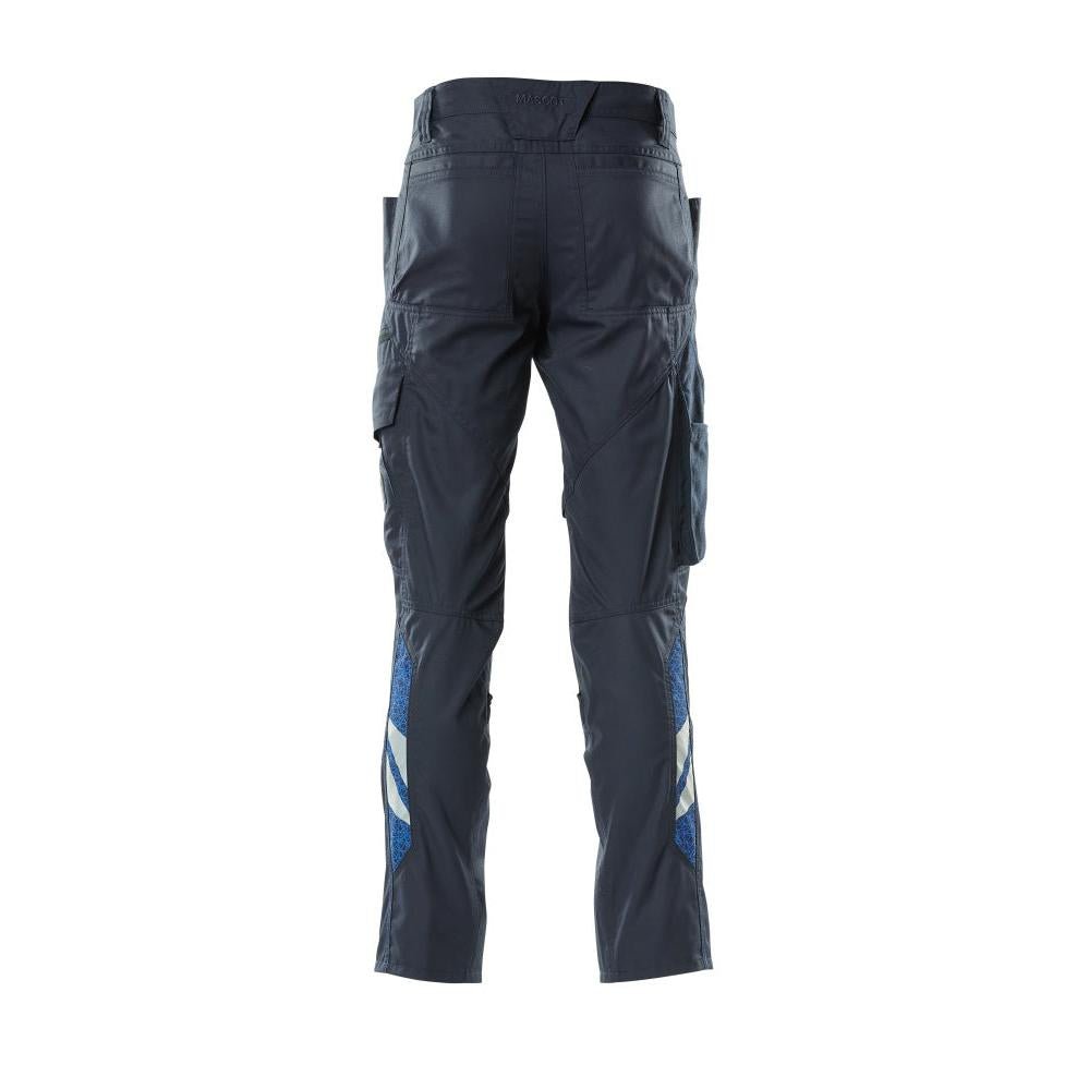 Pantalon avec poches genoux, pantalon extra léger, noir-bleu