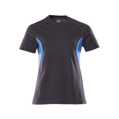 T-shirt, dames dames t-shirt, zwartblauw/azuurblauw