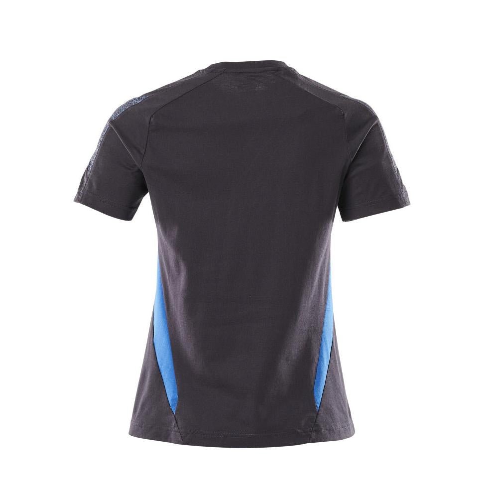 T-shirt, dames dames t-shirt, zwartblauw/azuurblauw