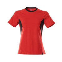 T-shirt, dames dames t-shirt, verkeersrood/zwart