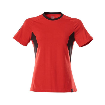 T-shirt femme, t-shirt femme, rouge signalisation/noir