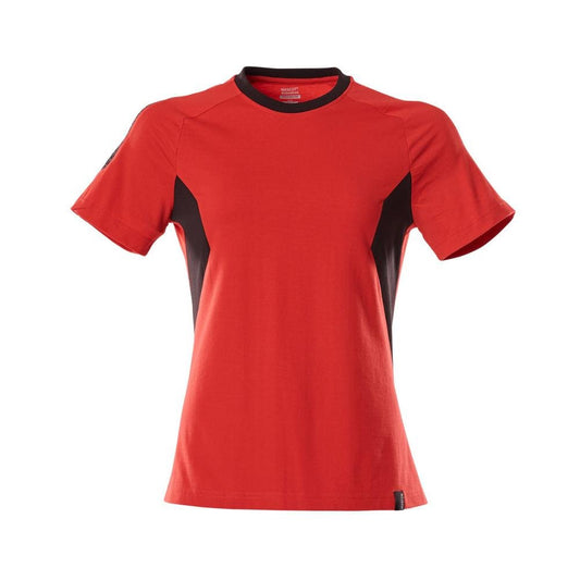 T-shirt femme, t-shirt femme, rouge signalisation/noir
