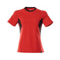 T-shirt femme, t-shirt femme, rouge signalisation/noir