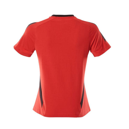T-shirt femme, t-shirt femme, rouge signalisation/noir