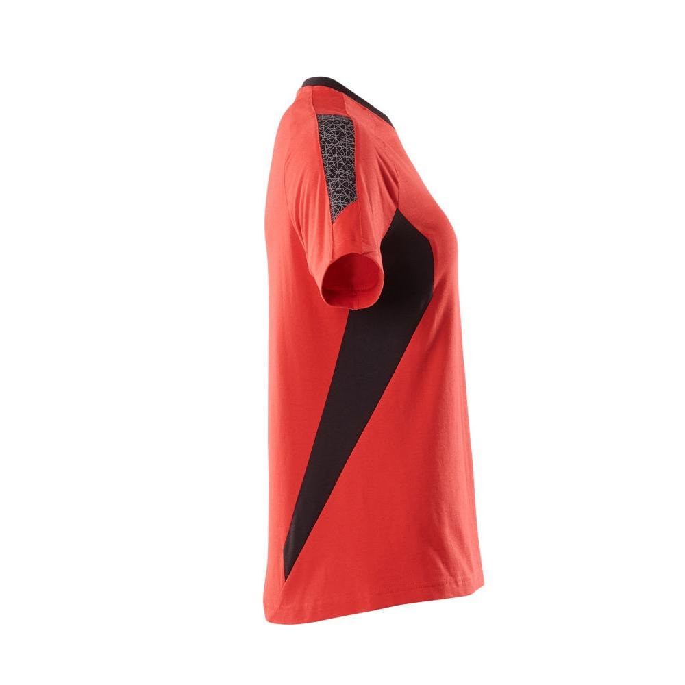 T-shirt femme, t-shirt femme, rouge signalisation/noir
