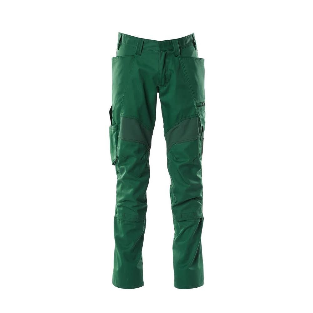 Pantalon avec poches genoux, pantalon empiècements stretch, vert