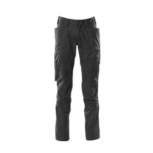 Broek met kniezakken, broek met stretch inzetstukken, zwart