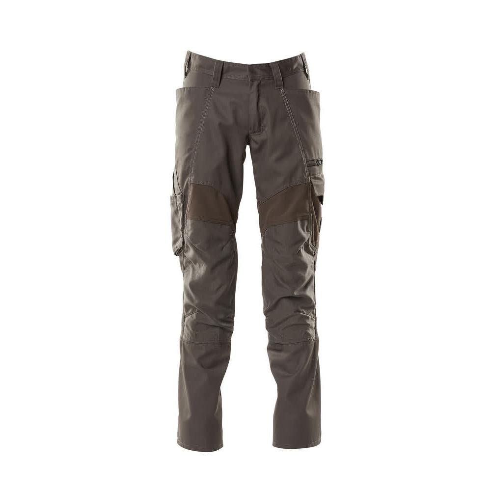 Pantalon avec poches genoux, pantalon empiècements stretch, anthracite foncé