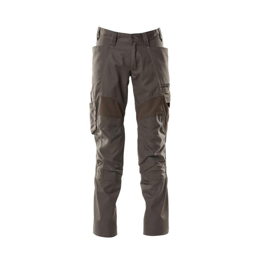 Broek met kniezakken, broek met stretch inzetstukken, donker antraciet