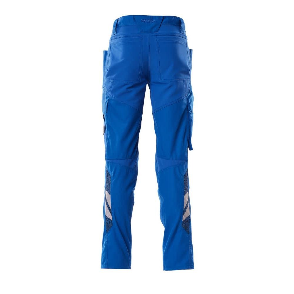 Pantalon avec poches genoux, pantalon empiècements stretch, bleu azur
