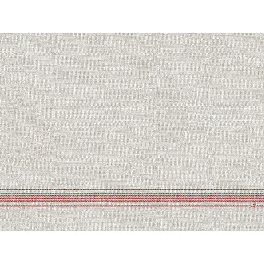 Die Dunicel-Tischsets 30 x 40 cm Cocina bordeaux der Duni GmbH haben einen hellbeigen Strukturstoff mit drei gleichmäßig verteilten roten Streifen im unteren Bereich und eine natürliche Weboptik. Verkauft in Packungen zu 100 Stück.