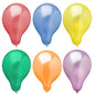Six PAPSTAR ballons Ø 25 cm, triés par couleur dans un design métallique (6 pièces), sont disposés en deux rangées de trois sur un fond blanc.