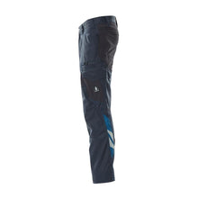 Broek, dijbeenzakken, broek met stretch inzetstukken, zwartblauw