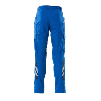 Broek, dijbeenzakken, broek met stretch inzetstukken, azuurblauw