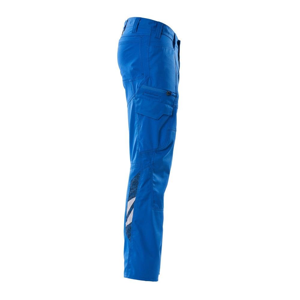 Broek, dijbeenzakken, broek met stretch inzetstukken, azuurblauw