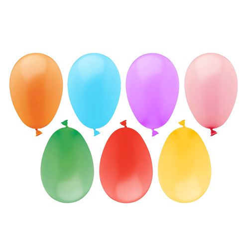 PAPSTAR Ballons colorés assortis (sachet de 100 pièces) de PAPSTAR GmbH en couleurs vives sont idéaux pour les bombes à eau et les fêtes d'été - parfaitement arrangés sur un fond blanc.