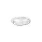 Le couvercle rPET Atlantis 500/900 ml (164x150x17 mm) de Duni GmbH est un couvercle transparent et respectueux de l'environnement, illustré sur un fond blanc. Son bord surélevé le rend idéal pour les emballages alimentaires. Paquet de 50 pièces.