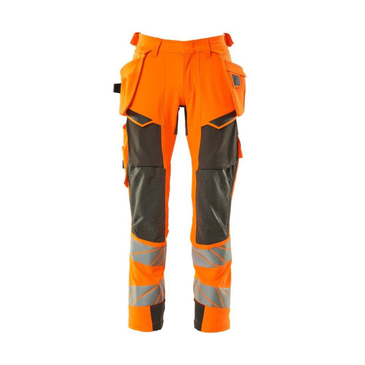Pantalon avec poches suspendues, pantalon ULTIMATE STRETCH, orange haute visibilité/anthracite foncé
