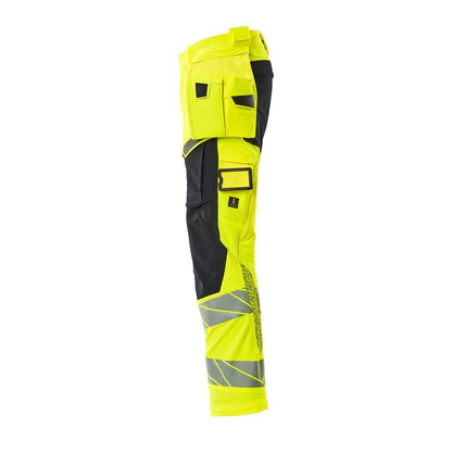 Broek met hangende zakken, broek ULTIMATE STRETCH, signalisatie geel/zwart-blauw