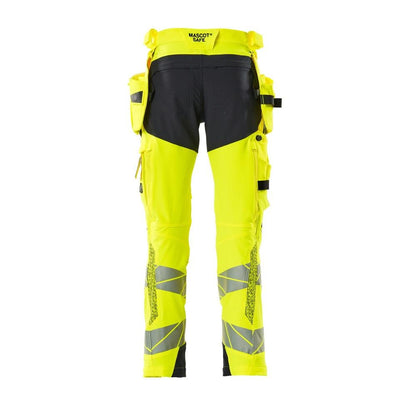 Broek met hangende zakken, broek ULTIMATE STRETCH, signalisatie geel/zwart-blauw