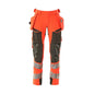 Broek met hangende zakken, broek ULTIMATE STRETCH, signalisatie rood/donker antraciet