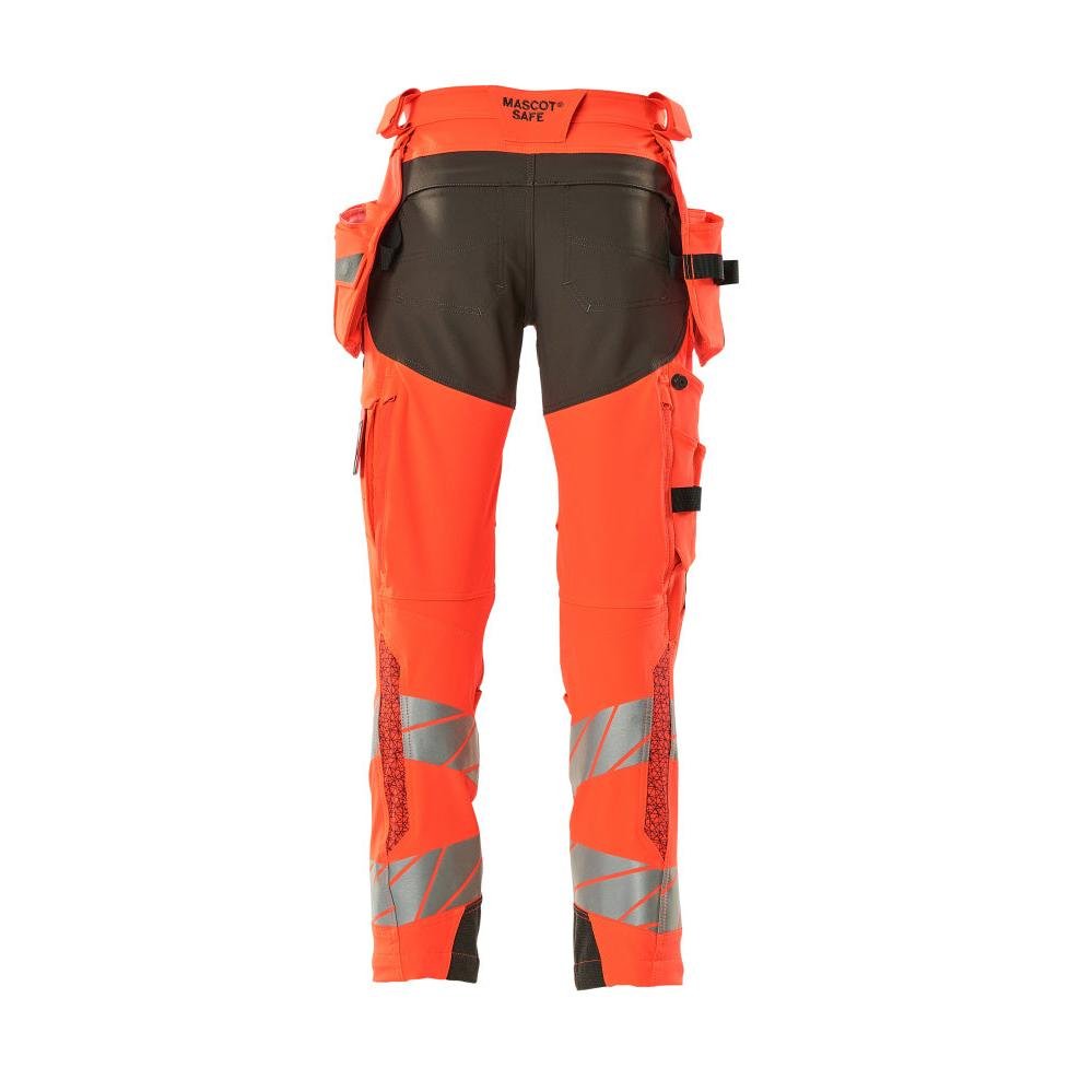 Broek met hangende zakken, broek ULTIMATE STRETCH, signalisatie rood/donker antraciet