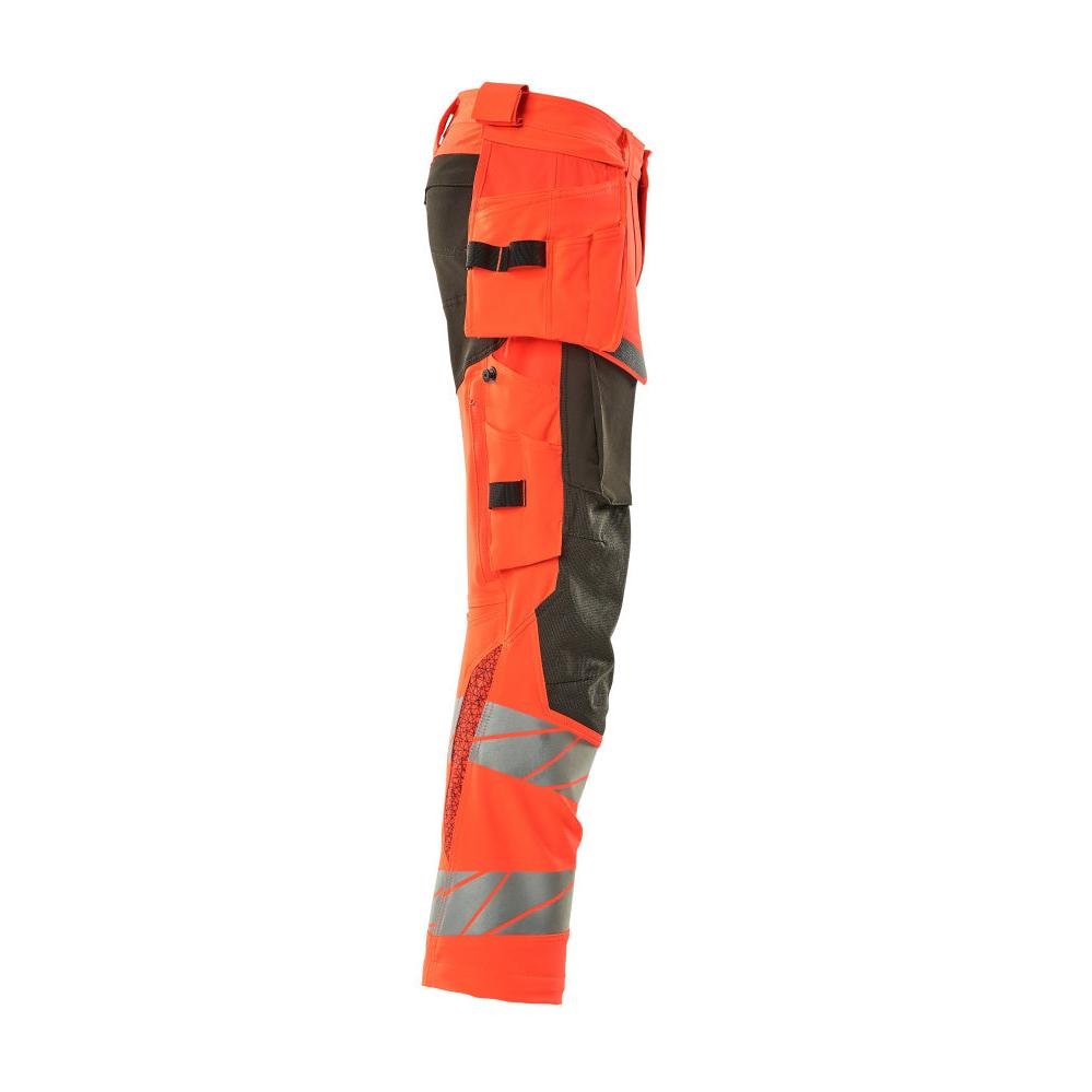 Broek met hangende zakken, broek ULTIMATE STRETCH, signalisatie rood/donker antraciet
