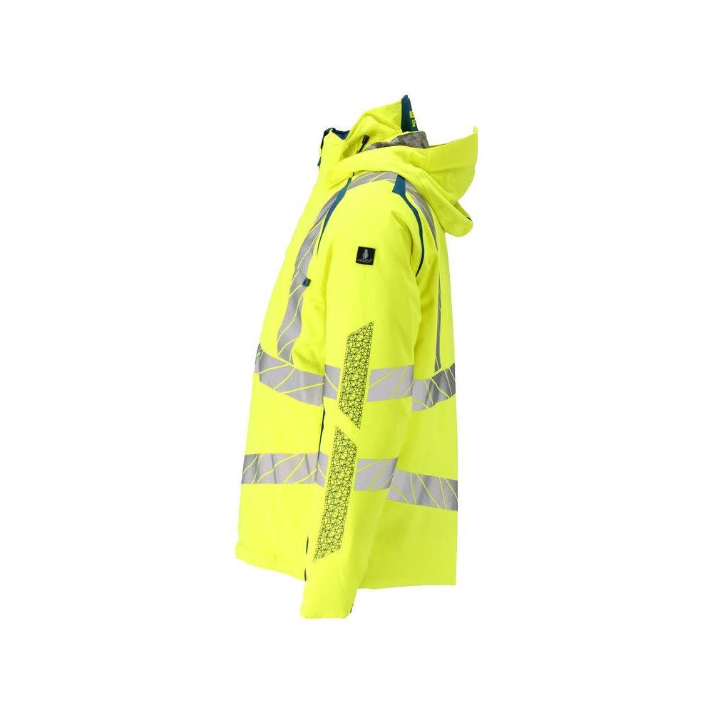 Winterjas CLIMASCOT®, lichtgewicht winterjas, signalisatie geel/donker petroleum