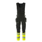 Pantalon combiné, poches suspendues, pantalon combiné ULTIMATE STRETCH, noir/jaune haute visibilité