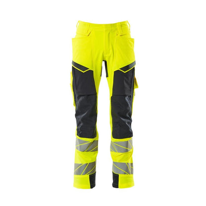 Broek met kniezakken, broek ULTIMATE STRETCH, signalisatie geel/zwart-blauw