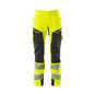 Broek met kniezakken, broek ULTIMATE STRETCH, signalisatie geel/zwart-blauw