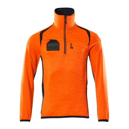 Fleece trui met microfleece jack met korte rits