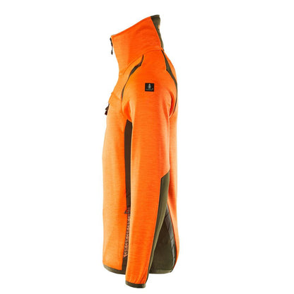 Fleece trui met microfleece jack met korte rits