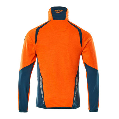 Fleece trui met microfleece jack met korte rits