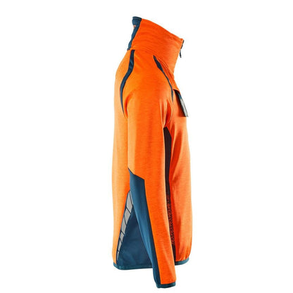 Fleece trui met microfleece jack met korte rits
