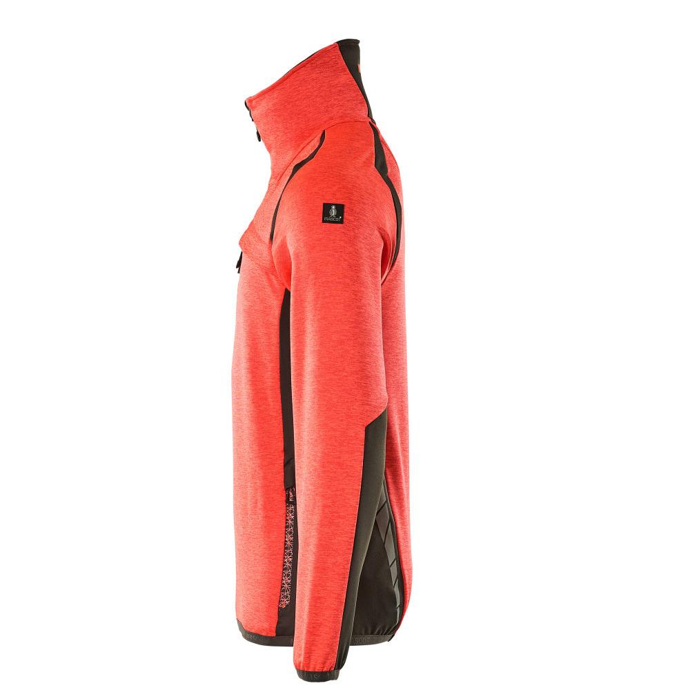 Fleece trui met microfleece jack met korte rits