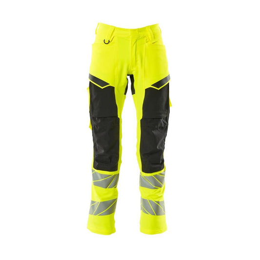 Pantalon avec poches genoux, pantalon ULTIMATE STRETCH, jaune/noir haute visibilité
