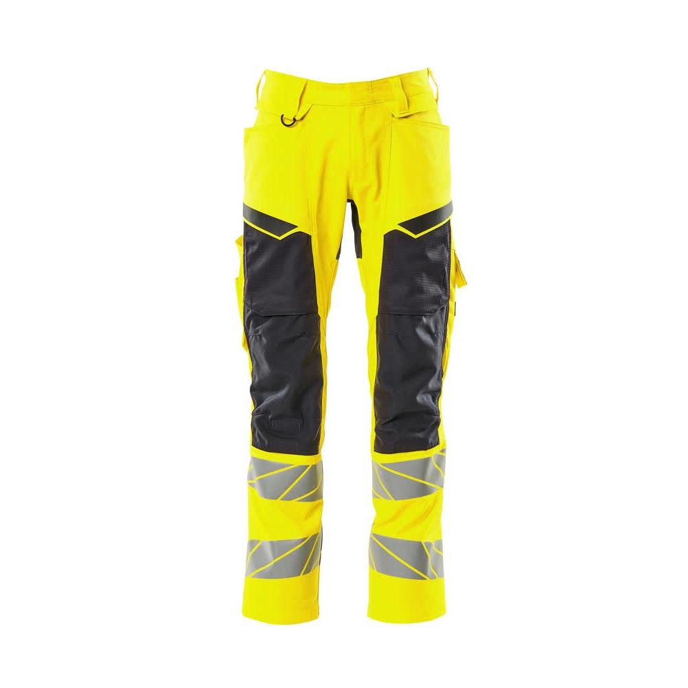 Broek met kniezakken, broek met stretch inzetstukken