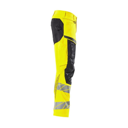 Broek met kniezakken, broek met stretch inzetstukken