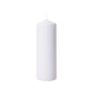 De witte stompkaars 300x100 mm van Duni GmbH staat met een glad oppervlak en ongebrande lont tegen een witte achtergrond - ideaal voor decoratie en evenementen, met een indrukwekkende brandduur van 200 uur (1 stuk).