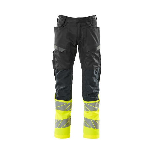 Pantalon avec poches genoux, pantalon empiècements stretch