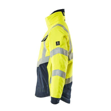 Winterjas met gewatteerde voering Pilotenjas Multisafe, signalisatie geel/zwart-blauw