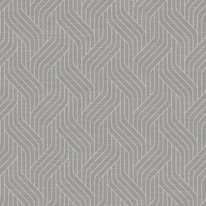 Ein nahtloses graues, geometrisches Muster mit ineinandergreifenden Chevrons und dünnen weißen Linien sorgt für Struktur - ideal für Duni GmbH Dunisoft-Servietten 40 x 40 cm 1/4 Falz, die Stil und Eleganz auf jeden gedeckten Tisch bringen.