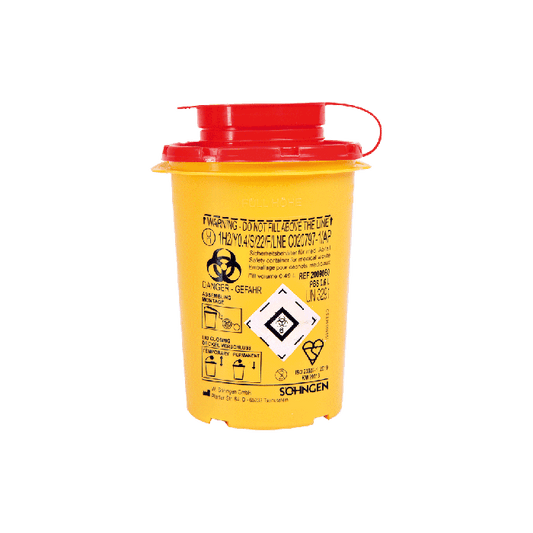 PSB-afvalbak voor canules, rond, 0,6 liter