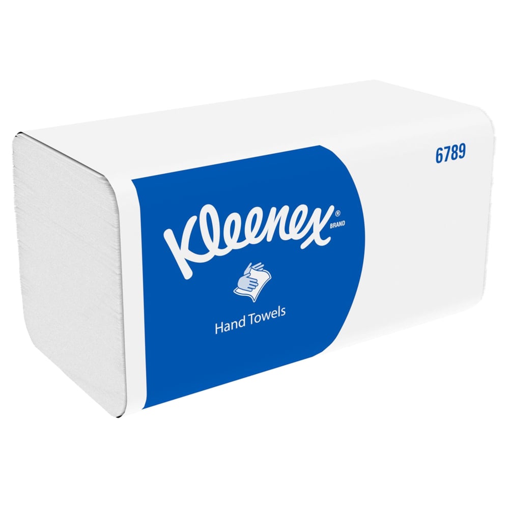 Ein Karton Kleenex® Falthandtücher - Interfold, Weiß, 15 Clips x 186 Blatt von Kimberly-Clark GmbH - praktische Hygiene-Papiertücher in handlichen Packungen für den täglichen Gebrauch.