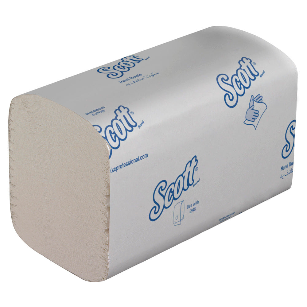 Serviettes intercalées Scott® ESSENTIAL™, Blanc, Petit (15 x 340 feuilles) de Kimberly-Clark GmbH en carton : emballées de manière hygiénique avec le logo bleu de Scott. Parfait pour les salles de bains très fréquentées et un retrait facile des distributeurs.